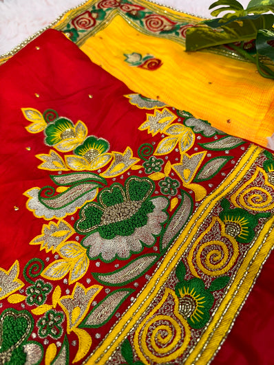 Unstitched Suit Material- 190 Red