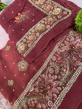 Unstitched Suit Material- 176 Indian Red