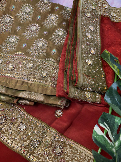 Unstitched Suit Material- 192 Dark Olive