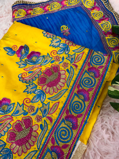 Unstitched Suit Material- 191 Yellow