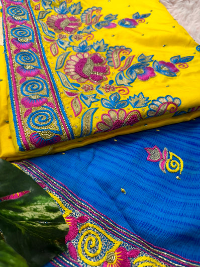 Unstitched Suit Material- 191 Yellow