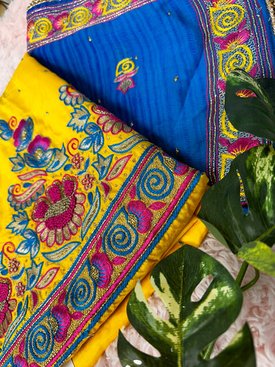 Unstitched Suit Material- 191 Yellow