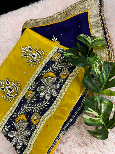 Unstitched Suit Material- 184 Yellow