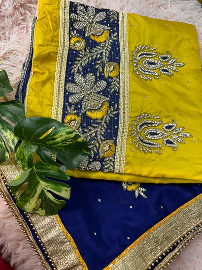 Unstitched Suit Material- 184 Yellow