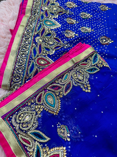 Unstitched Suit Material- 196 Blue