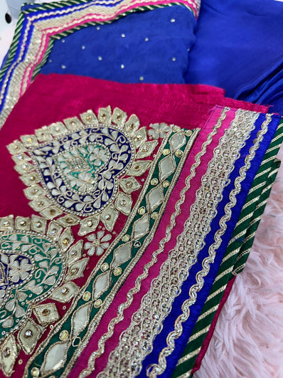 Unstitched Suit Material- 195 Hot Pink