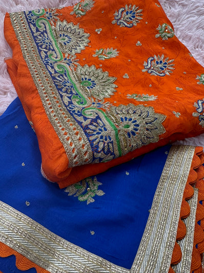 Unstitched Suit Material- 201 Orange