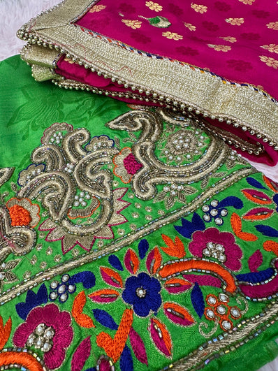 Unstitched Suit Material- 206 Green