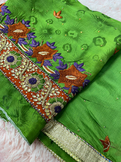 Unstitched Suit Material- 204 Green