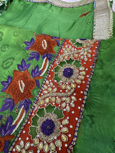 Unstitched Suit Material- 204 Green