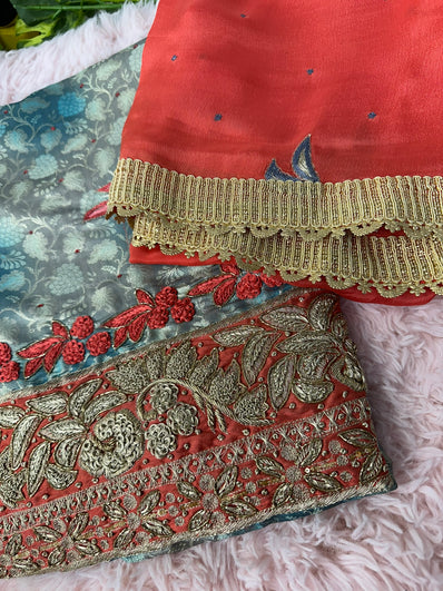 Unstitched Suit Material- 207 Light Blue