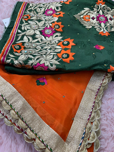 Unstitched Suit Material- 198 Green