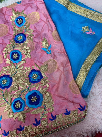 Unstitched Suit Material- 205 Pink