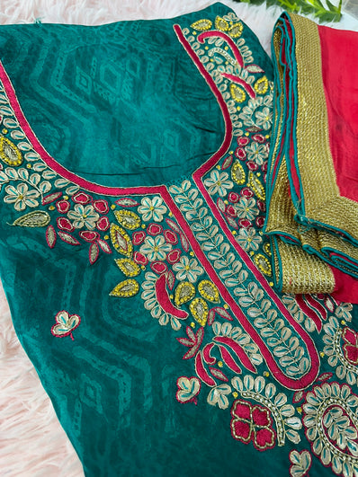 Unstitched Suit Material- 200 Green