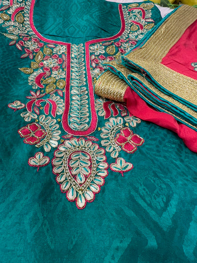 Unstitched Suit Material- 200 Green