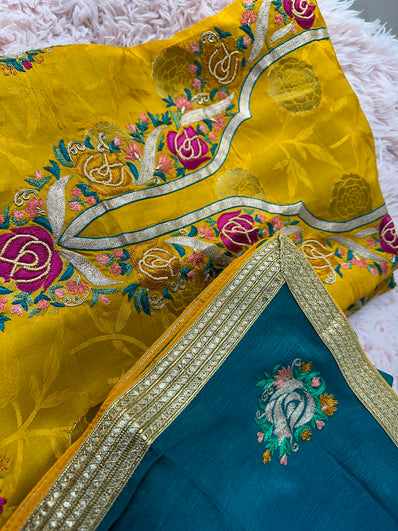 Unstitched Suit Material- 203 Yellow