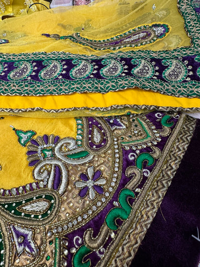 Unstitched Suit Material- 210 Yellow