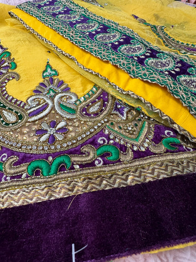 Unstitched Suit Material- 210 Yellow