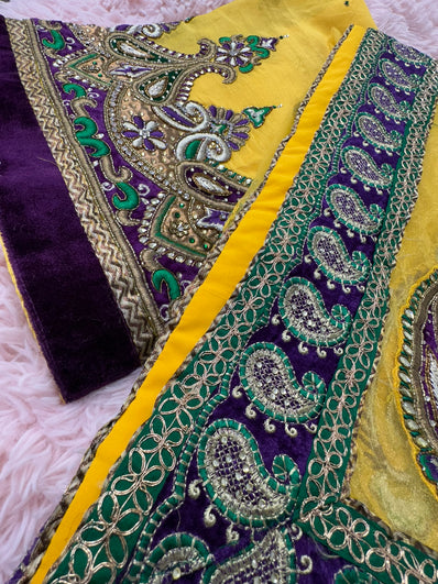 Unstitched Suit Material- 210 Yellow