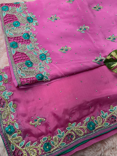 Unstitched Suit Material- 217 Pink