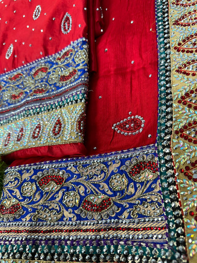 Unstitched Suit Material- 224 Red