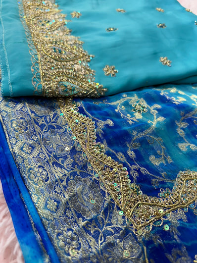 Unstitched Suit Material- 228 Light Blue