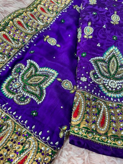 Unstitched Suit Material- 220 Purple