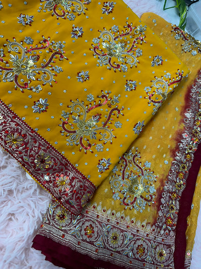 Unstitched Suit Material- 231  Mustard