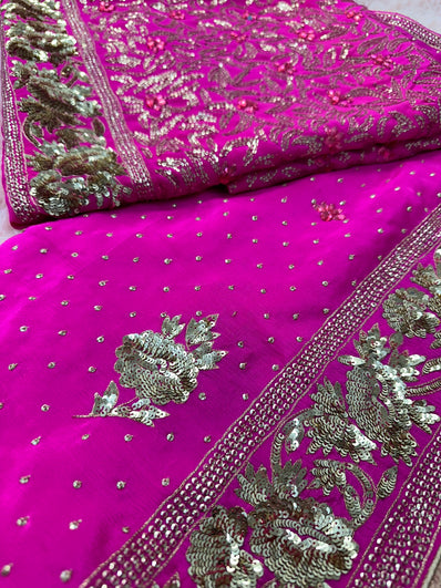 Unstitched Suit Material- 232 Pink