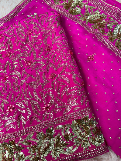 Unstitched Suit Material- 232 Pink