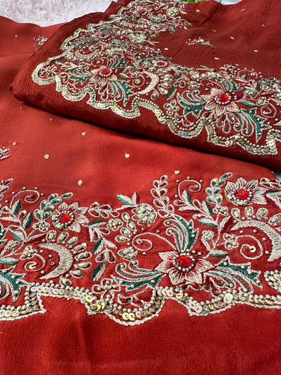 Unstitched Suit Material- 236 Rust