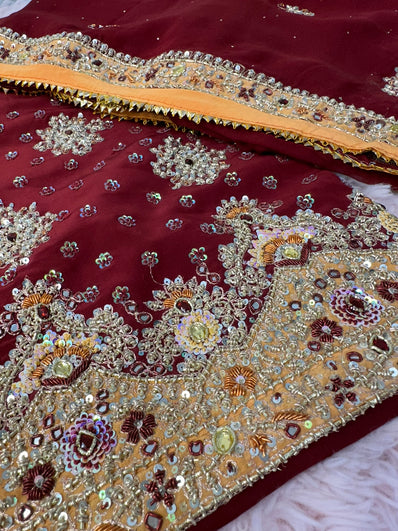 Unstitched Suit Material- 233 Maroon