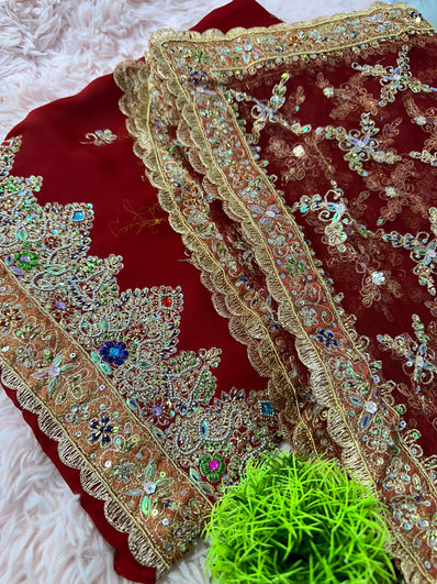 Unstitched Suit Material- 237 Red