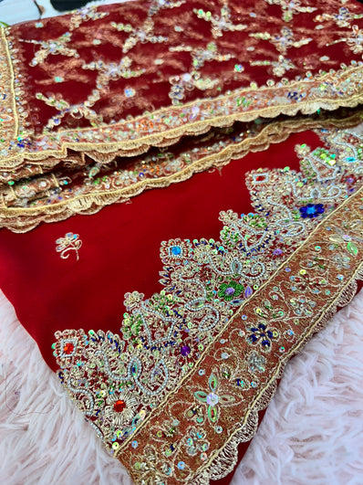 Unstitched Suit Material- 237 Red