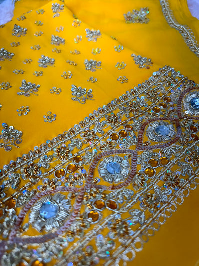 Unstitched Suit Material- 240 Yellow