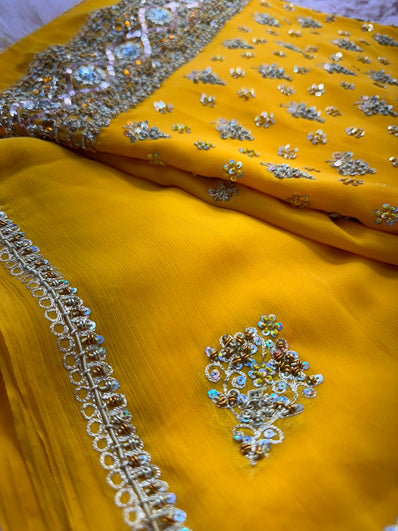 Unstitched Suit Material- 240 Yellow