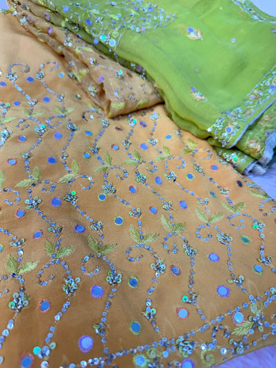 Unstitched Suit Material- 234 Yellow