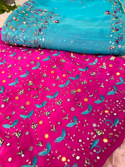 Unstitched Suit Material- 234 Pink