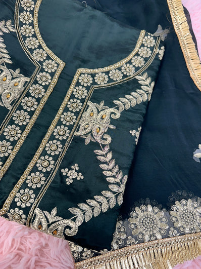 Unstitched Suit Material- 265 Forest Green