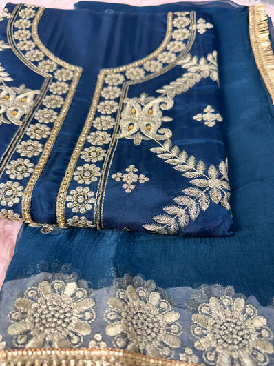 Unstitched Suit Material- 265 Blue