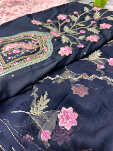 Unstitched Suit Material- 266 Blue