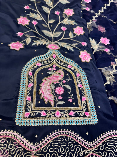 Unstitched Suit Material- 266 Blue