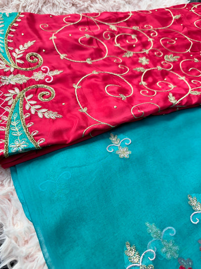 Unstitched Suit Material- 267 DeepPink