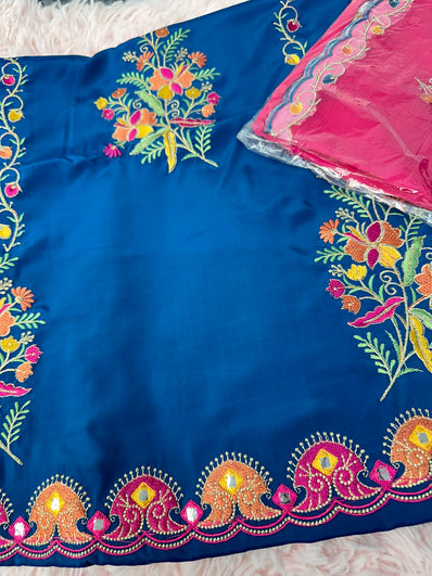 Unstitched Suit Material- 268 Steel Blue