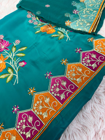 Unstitched Suit Material- 269 Green