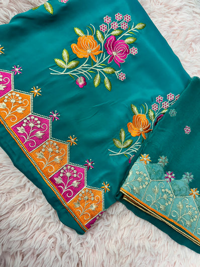 Unstitched Suit Material- 269 Green