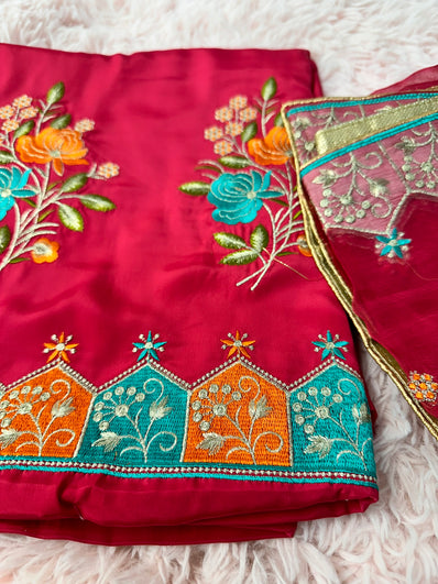 Unstitched Suit Material- 269 Pink