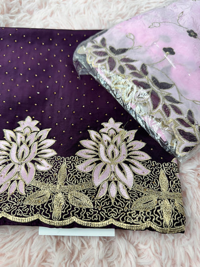 Unstitched Suit Material- 272 Plum