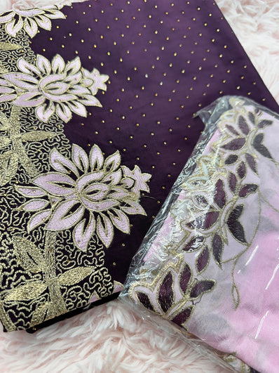 Unstitched Suit Material- 272 Plum