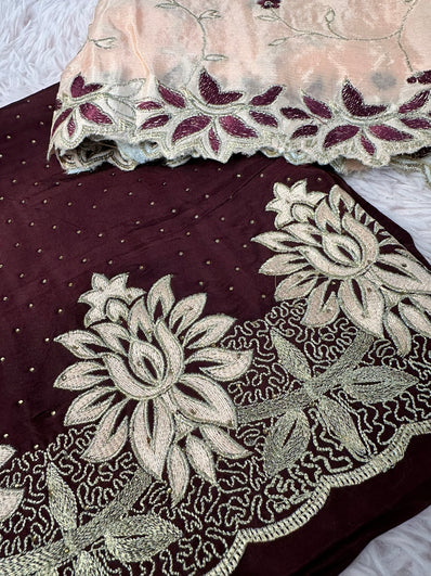 Unstitched Suit Material- 272 Maroon